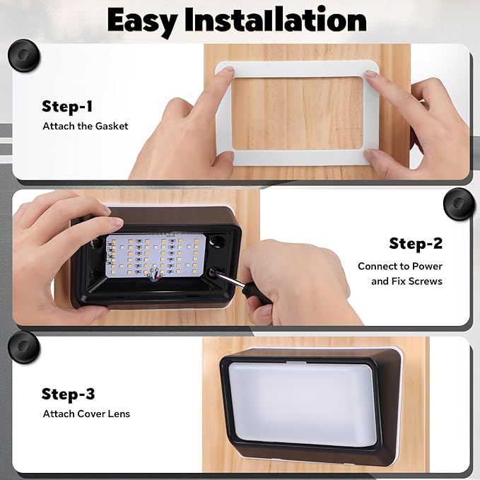 acegoo RV Porch Light LED Dual Color White/Amber Switchable 12V Exterior Utility Replacement Light for Trailer Camper Motorhome 5th Wheels, 480 Lumen & IP66 Waterproof (Black)