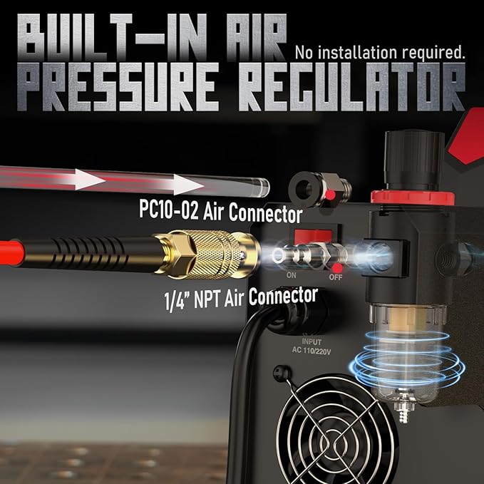 YESWELDER CUT-65DS PLUS Plasma Cutter, 65Amp 110V/220V Non-High Frequency Non-Touch Pilot Arc 4-In-1 Plate Cutting/Grid Cutting/Gouging/Marking Multifunctional Plasma Cutting Machine