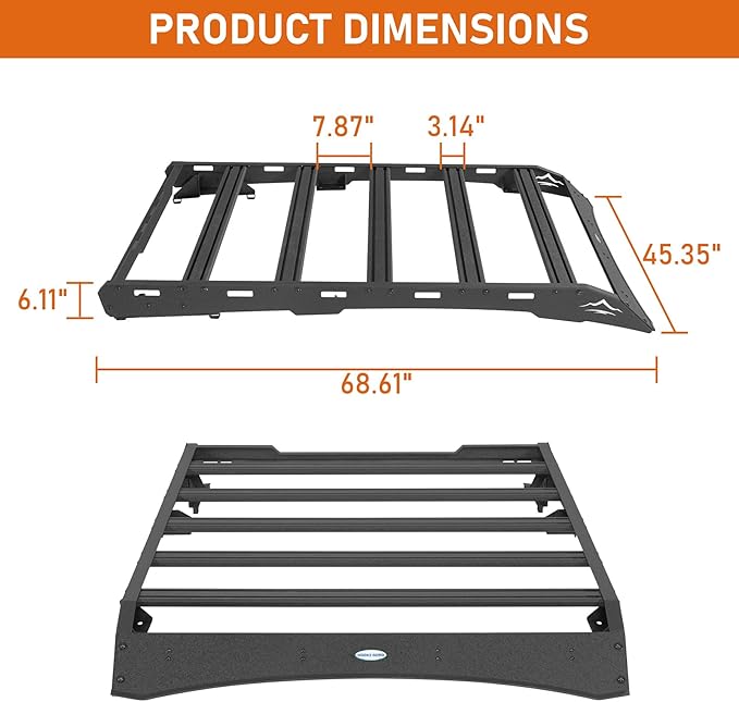 Hooke Road Crosstrek Roof Rack Aluminum Cross Bars for 2013-2017 Subaru XV Crosstrek, 330 LBS Load Capacity Rooftop Cargo Basket, Luggage Carrier Rails for Overlanding Trip Gear