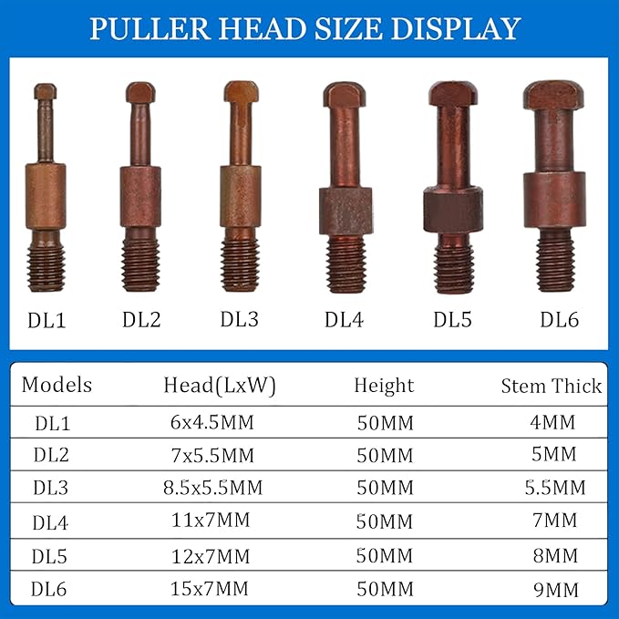 21 in1 Bearing Puller Set, Blind Hole Bearing Removal Tool, Internal Bearing Puller with Red Steel Puller Head and Curved Hooks, Quick Disassembly Without Damage to Other Components, Blue