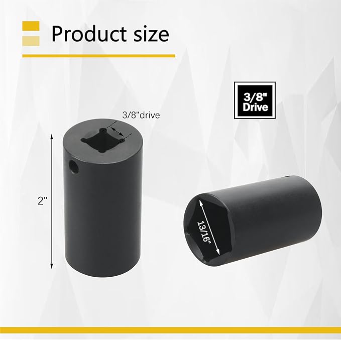Pentagon Socket, 3/8-Inch Drive 13/16-Inch 5-Point Impact Socket Tool for Pentagonal Nuts, Curb Boxes, Water Meters, Fire Hydrants
