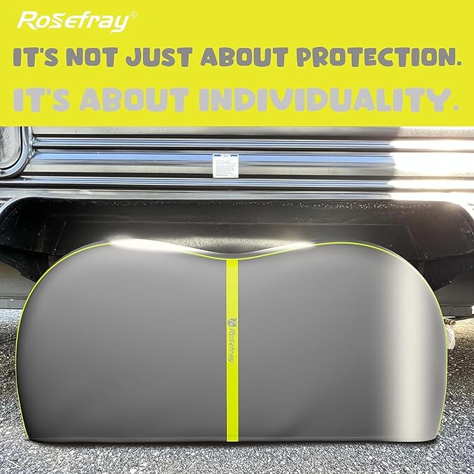 Rosefray RV Tire Covers, Dual Axle Wheel Cover (2 Pack) Fits 27"-30"/30”-33” Diameter Tires, Waterproof Anti-UV Black Dual Tire Covers RV Accessories for Truck/Trailer/Gray