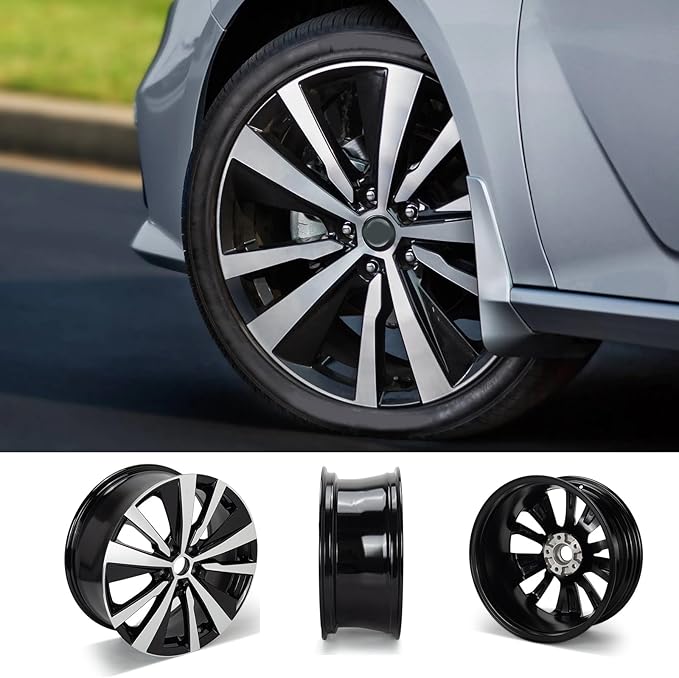 New 19"x8'' Aluminum Alloy Replacement for OE Wheel Rim Compatible with Nissan-Altima 2019-2022, Machined Black, 62785, PCD 5x114.3, Set of 4