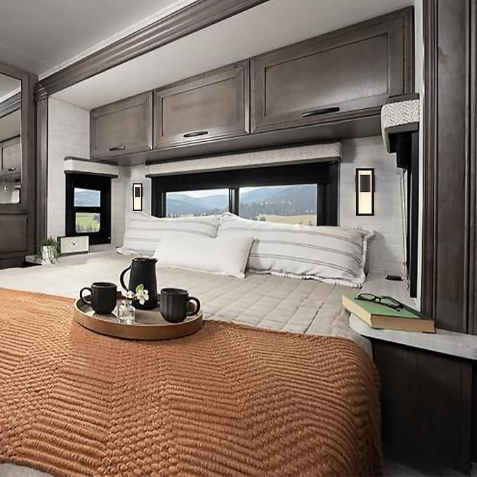 12V LED RV Vanity Wall Sconce with Switch, 10W 3500K Warm White Reading Light, Durable Metal Base & Shatterproof Acrylic Lens, Interior Lighting for RV, Camper, Trailer, Motorhome, Van, Boat