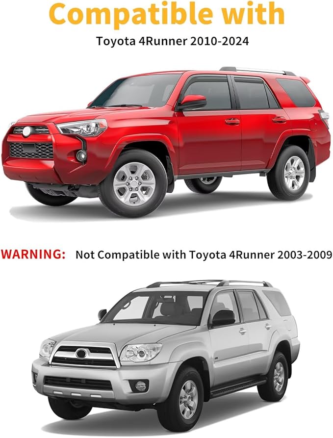 in-Channel Window Rain Guards Fit for Toyota 4Runner 2010-2024 Extra Durable Window Visors Window Deflectors Vent Visors Vent Shades Car Accessories-4 pcs 2-Q09