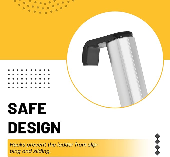 KUAFU 60'' Bunk Bed Ladder with RV W/Hook and Rubber Foot Pads Aluminum RV Camper Bunk Ladder with Non-Skid Steps for Safe Climbing 450LBS