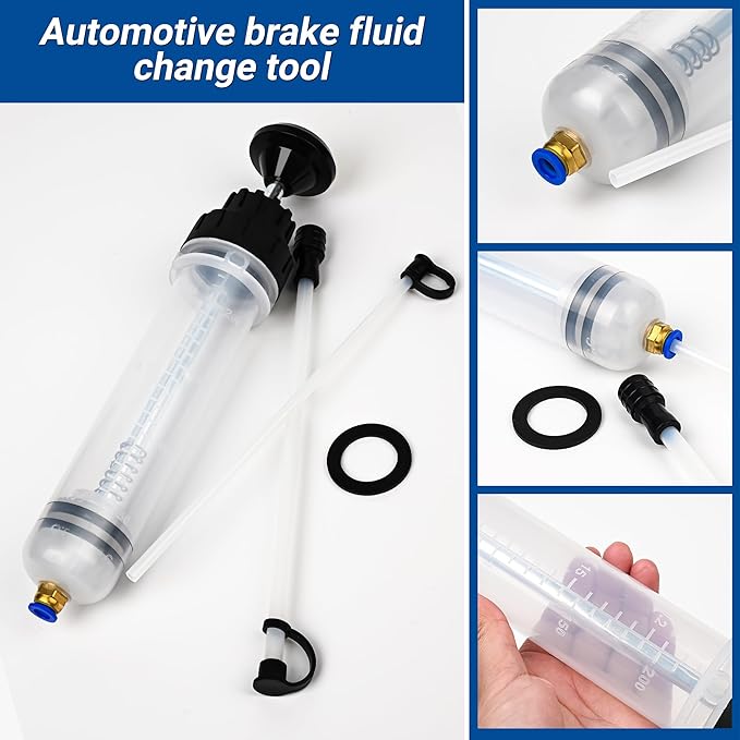 200CC/Oil Extractor/Oil Syringe,Syringe Style Manual Automotive Pump,Gear Oil, and Brake Fluid Extractor