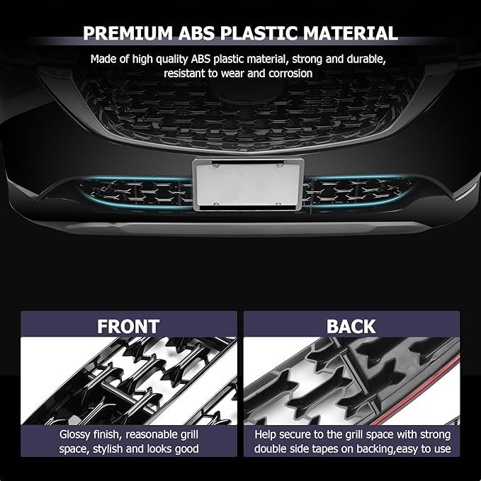 LUWU Front Grill Mesh Compatible With 2022 2023 2024 2025 Mazda CX-5 Front Mesh Grill Inserts Trims Front Mesh Grille Cover Guard for 2024 2025 Mazda CX5 Car Exterior Accessories ABS Material, 2PCS