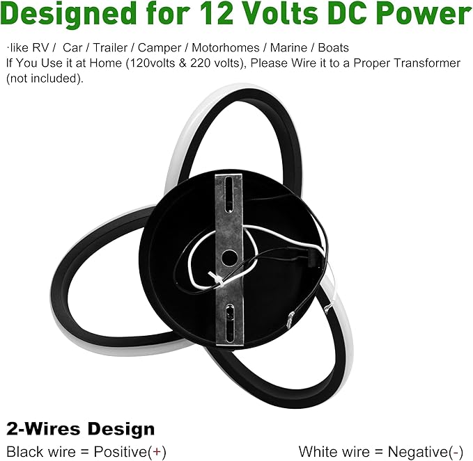 LED RV Interior Lighting (Dia: 10.2''), 12V RV Pendant Light Fixture with Switch - 4000K Cool White, Dimmable Ceiling Light for RV Motorhome Camper Dinette, Kitchen