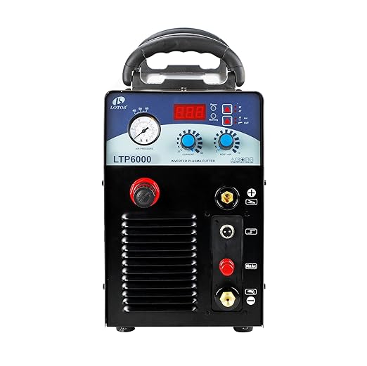 LOTOS LTP6000 60Amp Non-Touch Pilot Arc Plasma Cutter, Brown, 3/4" Inch Clean Cut