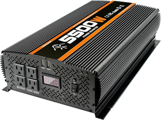 5500W Inverter 12V to 110V/120V Power Inverter Truck RV Solar Power Inverter 5000 watt Inverter 12V to 110V Converter with LCD Display