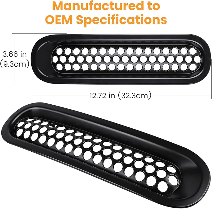 7PCS Front Grill Mesh Inserts for Jeep Wrangler JK JKU Unlimited 2007 2008 2009 2010 2011 2012 2013 2014 2015 2016 2017 2018 Grille Guard Cover Trim Clip-in Exterior Accessories (Matte Black)