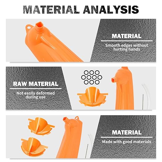 HDBUBALUS Primary Case Oil Fill Funnels Oil Filter Funnel Set with 10 Pack Primary Drain Plugs Compatible with Harley Orange