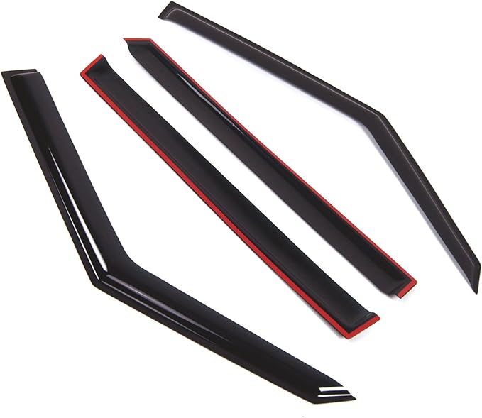 TuningPros Outside Mount Window Vent Visors Rain Guards Compatible with Kia Soul 2009-2013 | Side Window Wind Deflectors Rain Shields | Smoke Tinted, 4 Pcs Set, DGWV-287