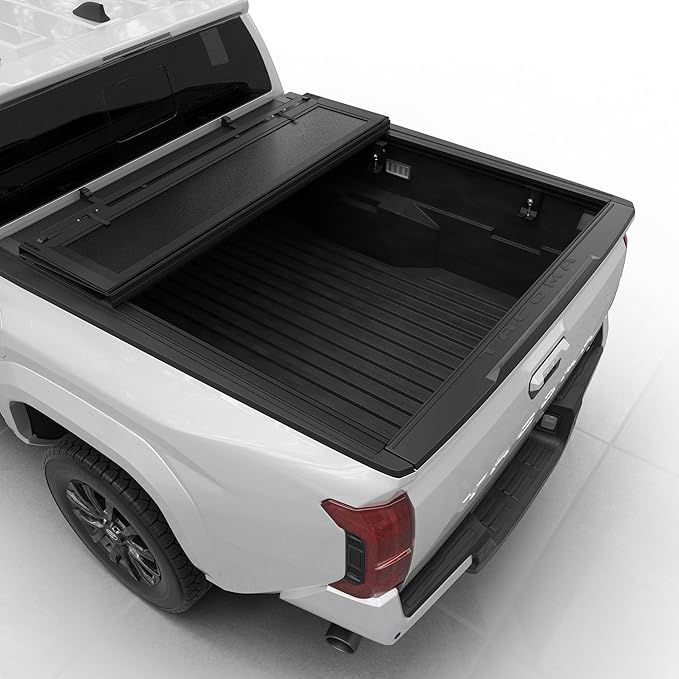 Low Profile Flip Up Truck Bed Tonneau Cover Fits 2016-2023 Toyota Tacoma 6'2" Bed (73.7")