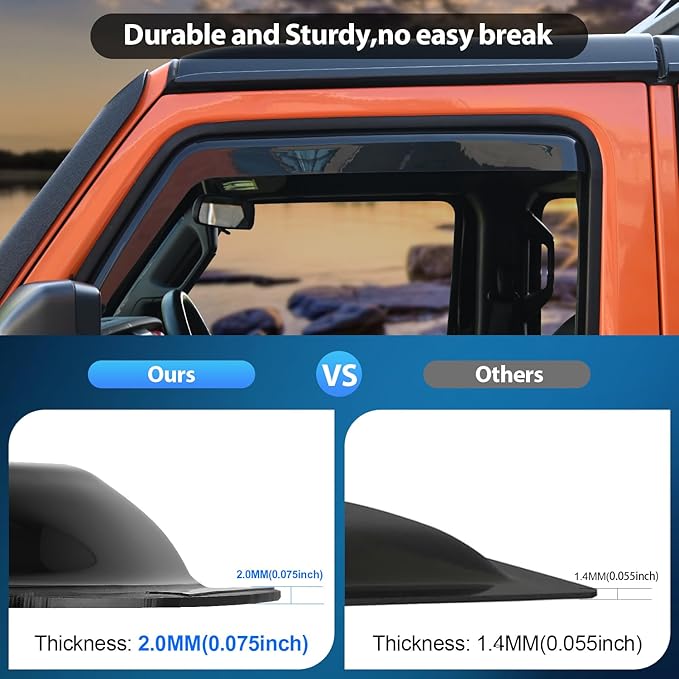 Nilight in Channel Rain Guards for Dodge RAM 1500 2019 2020 2021 2022 2023 2024 Crew Cab Original Window Deflectors, Vent Window Visors-4PCS