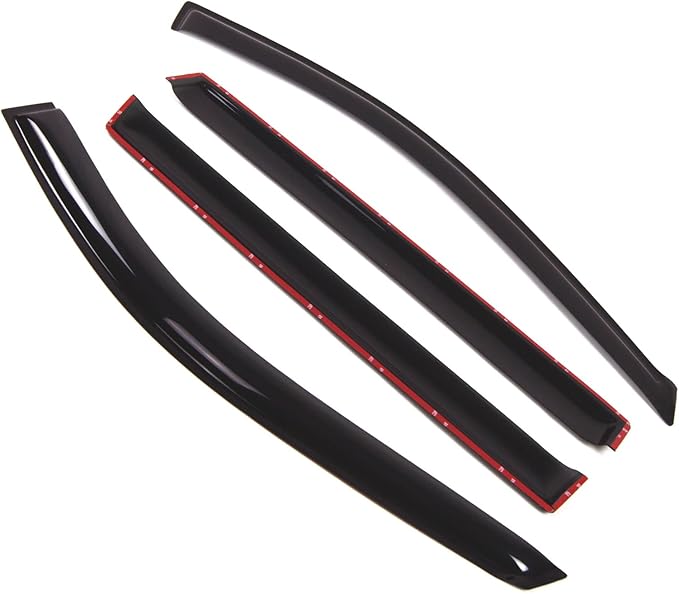 TuningPros Outside Mount Window Vent Visors Rain Guards Compatible with Hyundai Entourage 2007-2010 | Side Window Wind Deflectors Rain Shields | Smoke Tinted, 4 Pcs Set, DGWV-254