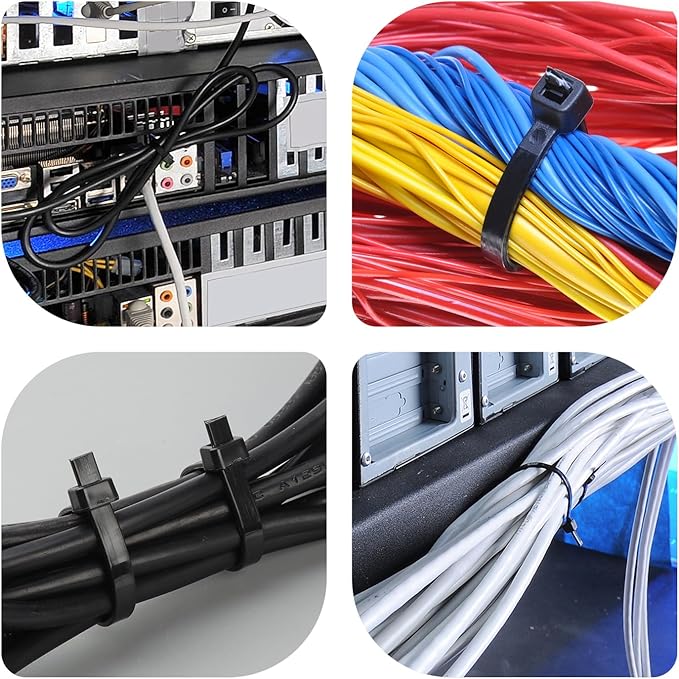 100PCS 18 inch Black Zip Ties Heavy Duty, 75LBS Tensile Strength, Self-Locking Heavy Duty UV Resistant Cable Ties for Indoor and Outdoor Use