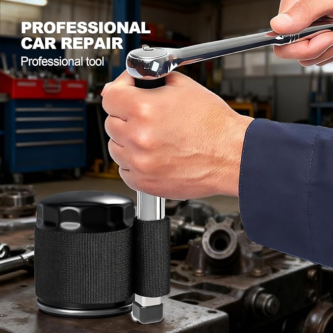 Adjustable 1/2" Drive Strap Wrench with Anti-Slip Nylon Belt. Universal for Car, Motorcycle, Semi Truck & Small Engine Oil Filter Removal