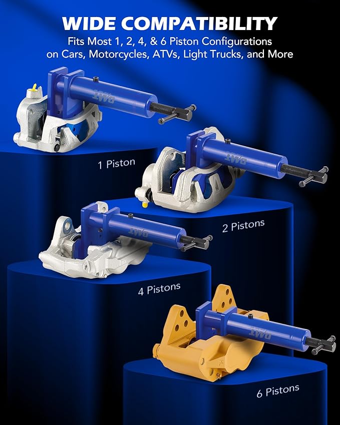 Orion Motor Tech Caliper Piston Compressor Tool, Universal Brake Caliper Tool for Multi Piston Brake Pad Spreader, Heavy Duty Brake Caliper Spreader Tool with Magnetic Expansion Plates & Hanger Hooks