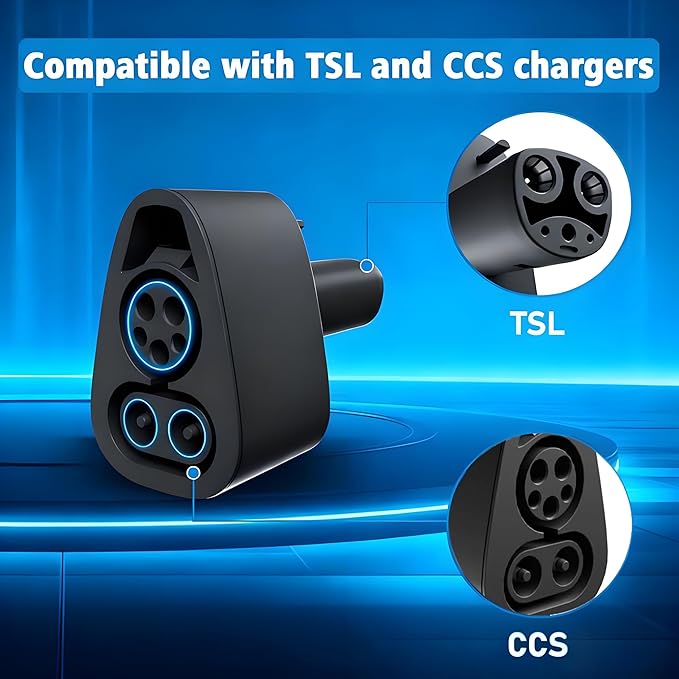 CCS to NACS Adapter for Tesla Model 3 Y S X & NACS EVs, 500A 1000V Fast Charging Converter, UL 2252 Certified CCS1 to Tesla Adapter, Compatible with Super Fast DC Chargers (Not for Cybertruck)