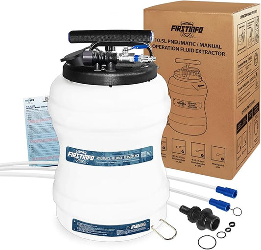 FIRSTINFO A1107USY3 Patented 10.5L / 2.7 Gallon Taiwan Pneumatic/Manual Oil Vacuum Extractor | Oil Change Pump | 47 Inch Tube