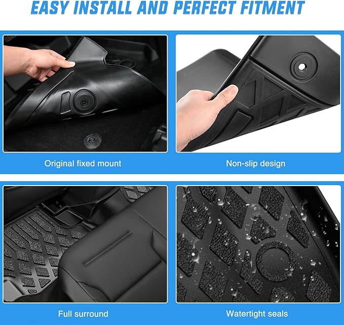 Nilight TPE Floor Mats for Volvo VNL 300 430 630 670 730 780 2004-2018 Volvo VT Models 2006-2010 All Weather Custom Fit Heavy Duty Floor Liners