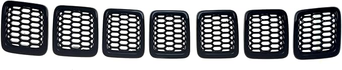Gloss Black Chrome Delete Front Grille | Car Grille Cover | Grille Insert | Trim Overlay | Compatible with 2027-2021 Jeep Compass | ABS6478BLK