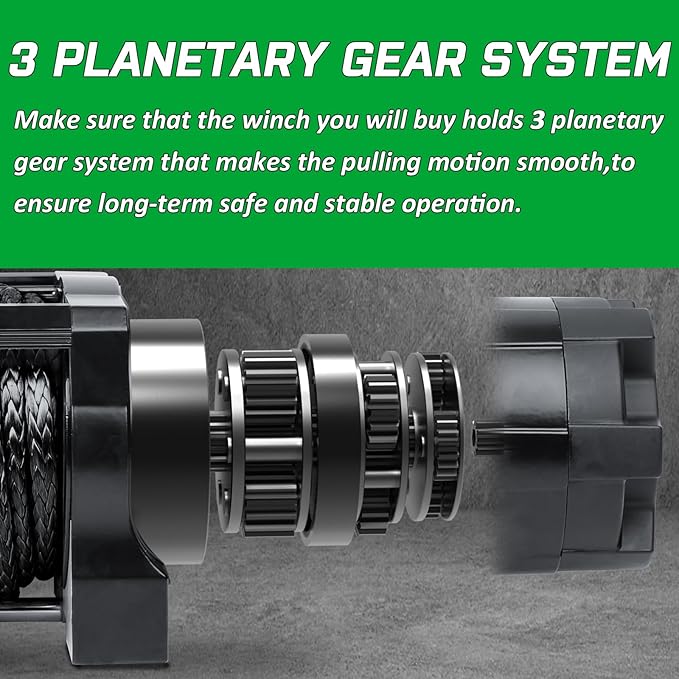 Winch with 1/4"×55 ft Synthetic Rope Electric Winch 12v 6000lbs, Trailer Winch with Wireless Remote &Manual Switch, with Pulley+Rubber Stopper,IP68 Waterproof, for Off Road ATV UTV