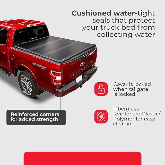 LEER FOLDITUP | Fits 2009-2018 Ram 1500 and 2019+ Ram Classic with 6.4 FT Bed w/o Rambox | Hard, Tri-Folding, Low Profile Tonneau Cover
