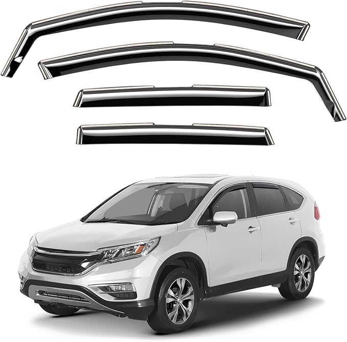 Window Deflectors Smoke Tinted in-Channel Side Window Vent Visor Deflectors Rain Guards Compatible with CR-V 2012-2016 - 4pcs. GW0209