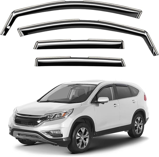 Window Deflectors Smoke Tinted in-Channel Side Window Vent Visor Deflectors Rain Guards Compatible with CR-V 2012-2016 - 4pcs. GW0209