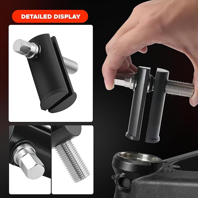 Motorcycle Steering Stem Bearing Race Removal Tool Compatible with 1-1/8" to 2-5/8" ID Races, Universal Neck Bearing Race Puller and Extraction Tool