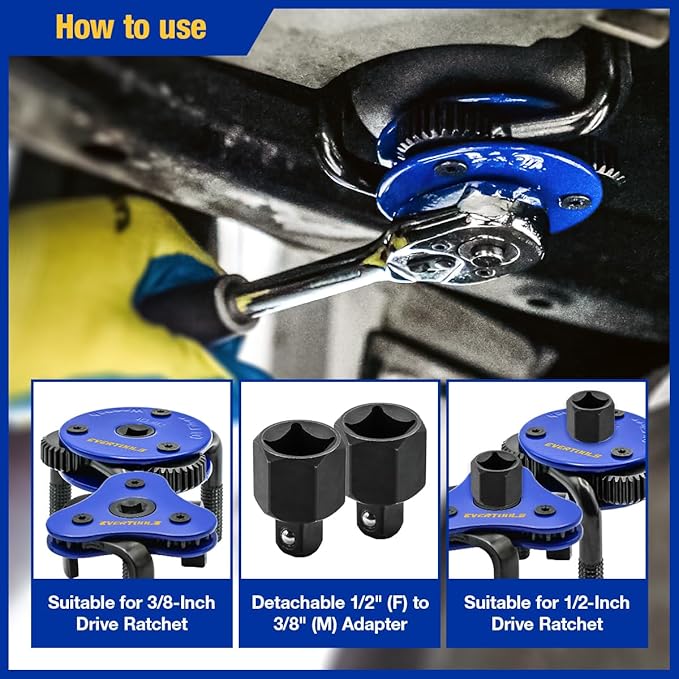 Universal Oil Filter Removal Tool - Adjustable 2-1/2" to 4" & 3" to 5-1/2", Oil Filter Wrench Set with a Pair of Gloves for Cars, Trucks, Tractors, Engines, Conduit & Fittings