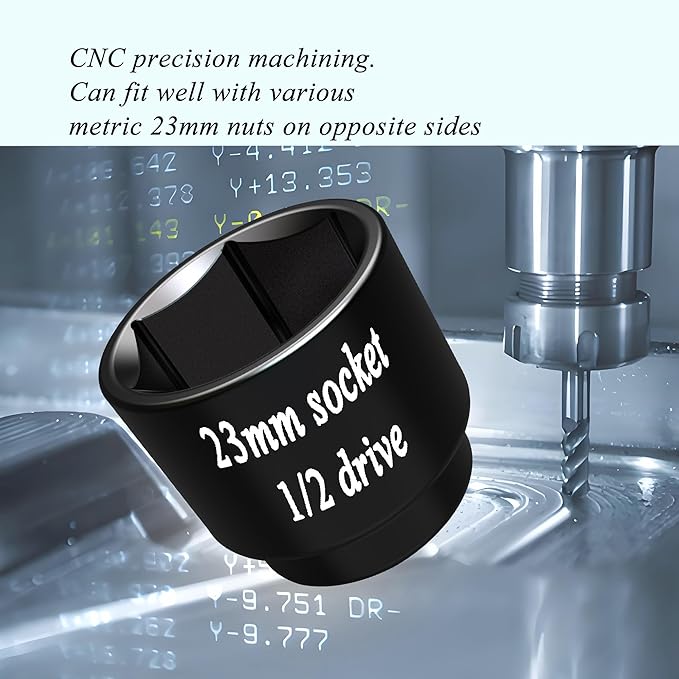 23mm socket, Oil Filter socket wrench 1/2driver 6 Point Axle Nut Remove tool