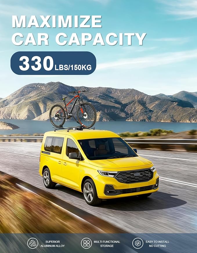 Van Ladder Roof Rack Fits for Ford Transit Connect 2014-2025 (Not for Transit), Ladder Rack for Cargo Van，Ladder Rack Ideal for Transporting Ladders Luggage Cargo Rack Crossbars Accessories