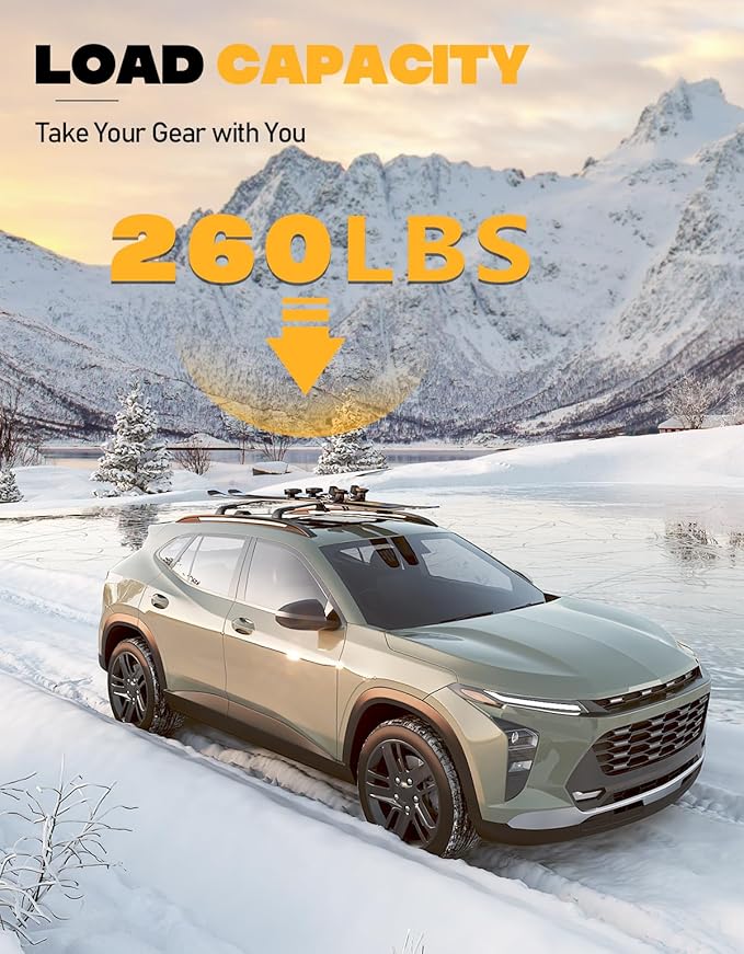 Tuyoung All Aluminum Roof Rack Cross Bars Compatible with Chevy Trax 2023-2026 2RS ACTIV LT Chevrolet, 260lbs Lockable Heavy Duty Roof Rails Crossbars Luggage Cargo Carrier Rooftop Accessories