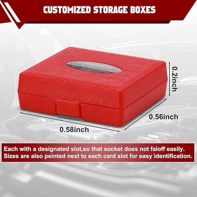 MIXPOWER 8 Pieces 3/8" Drive Low Profile Oil Filter Socket Set, 24mm, 27mm, 28mm, 29mm, 30mm, 32mm, 36mm, 38mm, Oil Filter Cap Remover and Installer Tool Set