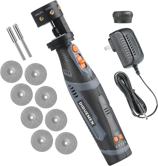 DIDUEMEM 8V Tungsten Electrode Sharpener, Cordless Tungsten Grinder for tig welding with Flat Grinding Block, Cut-Off Slot, Multi-Angle & Offsets