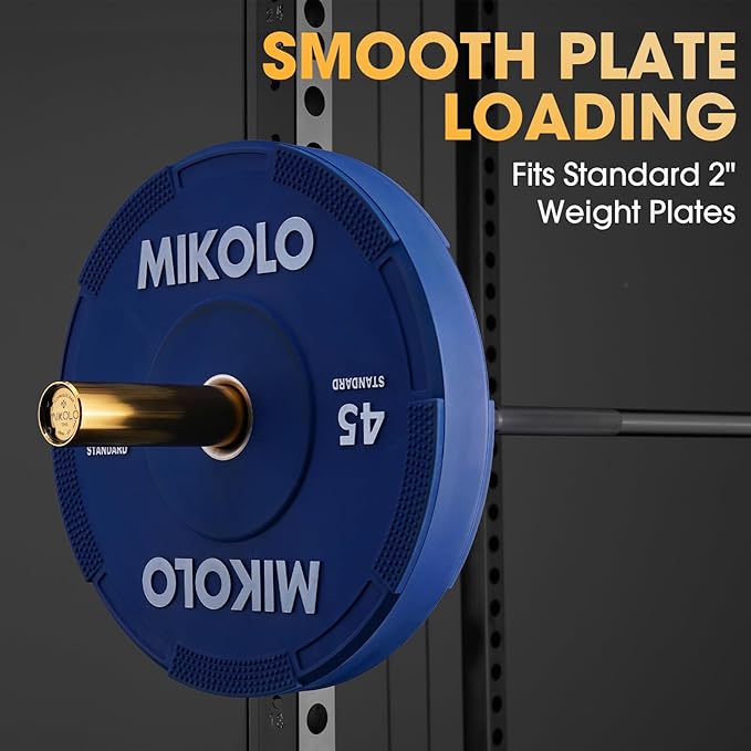 Mikolo 7ft Olympic Barbell, Barbell for Weightlifting and Powerlifting 45lb, Olympic Bar for 1500lbs Capacity, Weight Bar Fit 2” Standard Weights