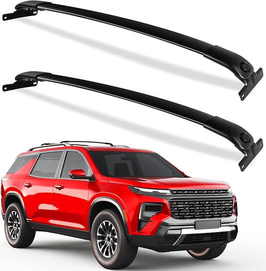 220lbs Roof Rack Cross Bars Compatible with Chevy Chevrolet Traverse 2022 2023 2024 2025 2026, Heavy Duty All-Metal Aluminum Roof Rails Crossbars Cargo Canoe Black
