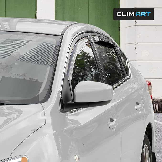 CLIM ART in-Channel Incredibly Durable Rain Guards for Nissan Sentra 2013-2019, Original Window Deflectors, Vent Window Visors, Vent Deflector, 4 pcs. - 613255