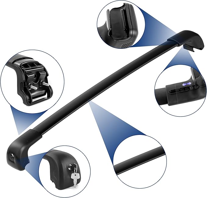 FLYCLE 220Lbs Roof Rack Cross Bars Compatible with KIA Telluride 2019-2025 S SX SX-P EX, Lockable Cross Bars Roof Rack Cargo Bars for Luggage Kayak Bikes Canoe Ski Snowboard