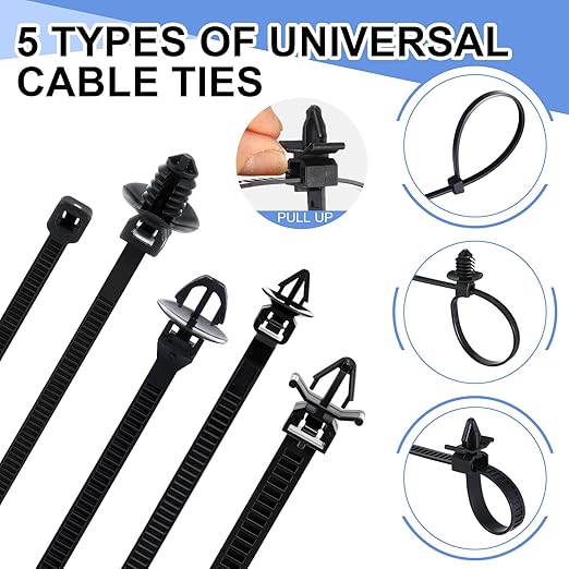 150 pcs Car Wire Loom Routing Clips Push Mount Cable Tie Assortment 10 Sizes Car Harness Routing Clips Universal Wiring Harness Replacement Parts for Automotive
