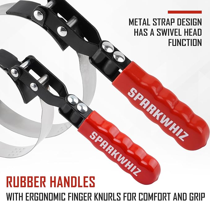 SPARKWHIZ Oil Filter Wrench Set, Oil Filter Removal Tool 2-3/4" - 5-1/4"