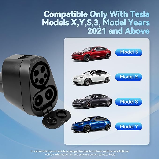 2-in-1 CCS & J1772 for Tesla Adapter, 250KW/80A DC/AC, CCS1 to NACS SuperFast Charging, Safety Certified, Compatible with Tesla Model 3/Y/S/X/Cybertruck, for Level 1/2/3 EV Charging Statons