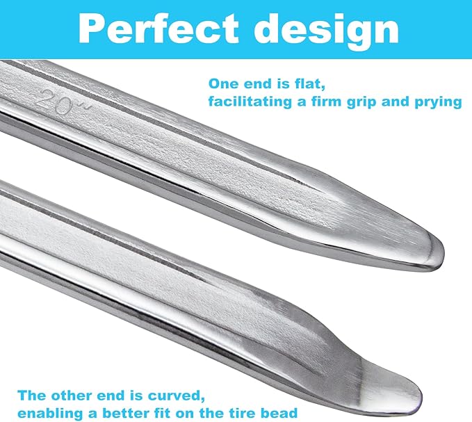 2 Pack 20 Inch Tire Spoons Iron,Heavy Duty Tire Changing Tool Tire Levers Bar,for Cars,Motorcycles,Dirtbike,Lawn Mower Tire Spoon