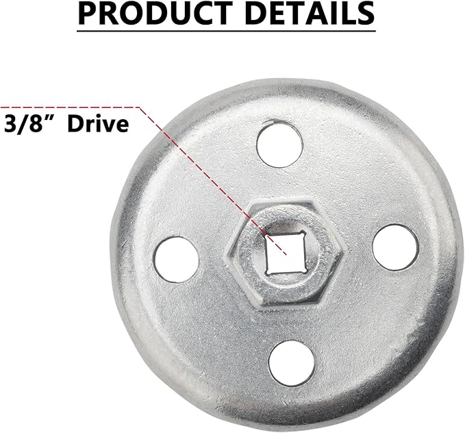 Heavy Duty 90.2mm 15Flutes Oil Filter Wrench Compatible with Land Rover and Jaguar - Fits 3.0L & 5.0L Gas Engines