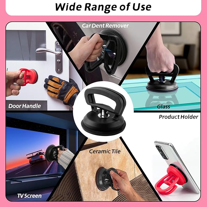 Car Dent Puller, 8 Packs Dent Remover Tool for Car Dent Repair, Versatile Suction Cups Puller with Strong Suction & Effortless Handle for Auto Body, Glass, Fridge, Tile Lifting & Objects Moving