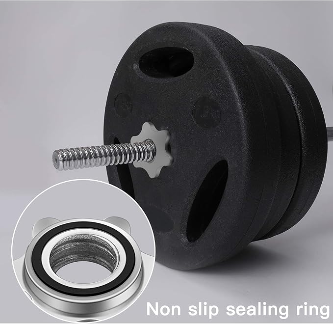 Lamoutor 2Pcs Anti-Slip Hex Nut Collar Screw for Barbell Dumbbell Weight Lifting